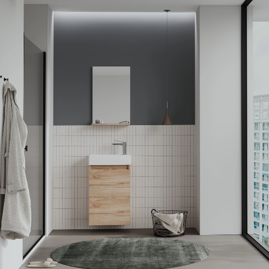 Orka Conza 45 CM Banyo Dolabı Takımı Açık Meşe