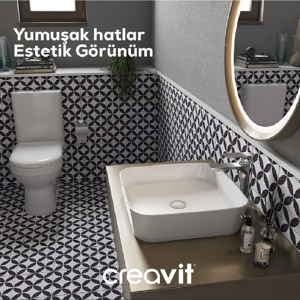 Creavit LT361 Letoon Rim-Off Kanalsız Duvara Dayalı klozet Seti