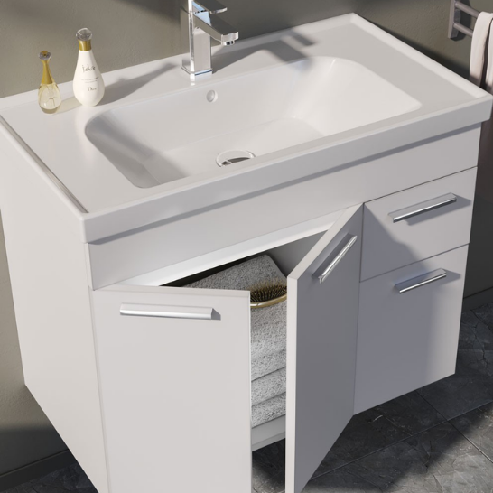 Orka Enez 80 cm Banyo Dolabı Takım Beyaz