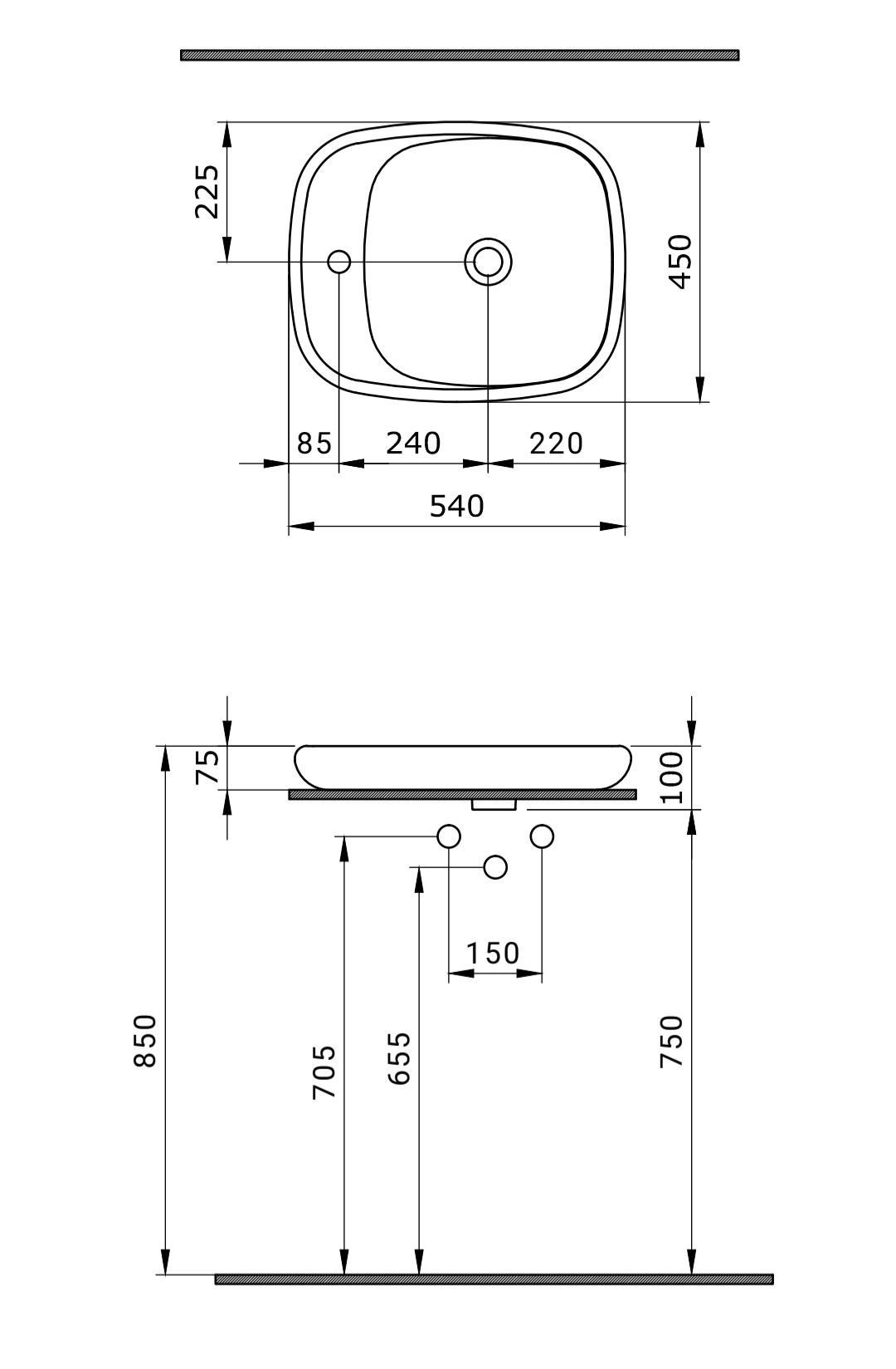 Bocchi Fenice Tezgah Üstü Lavabo P. Siyah 54 cm 1489-005-0126