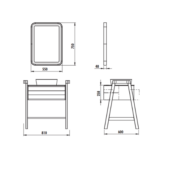 Creavit Truva  Banyo Dolabı Takımı 80 cm 