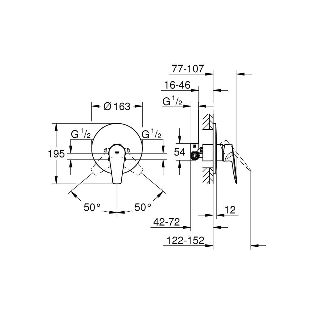 Grohe 29078001 BauEdge Tek kumandalı set duş