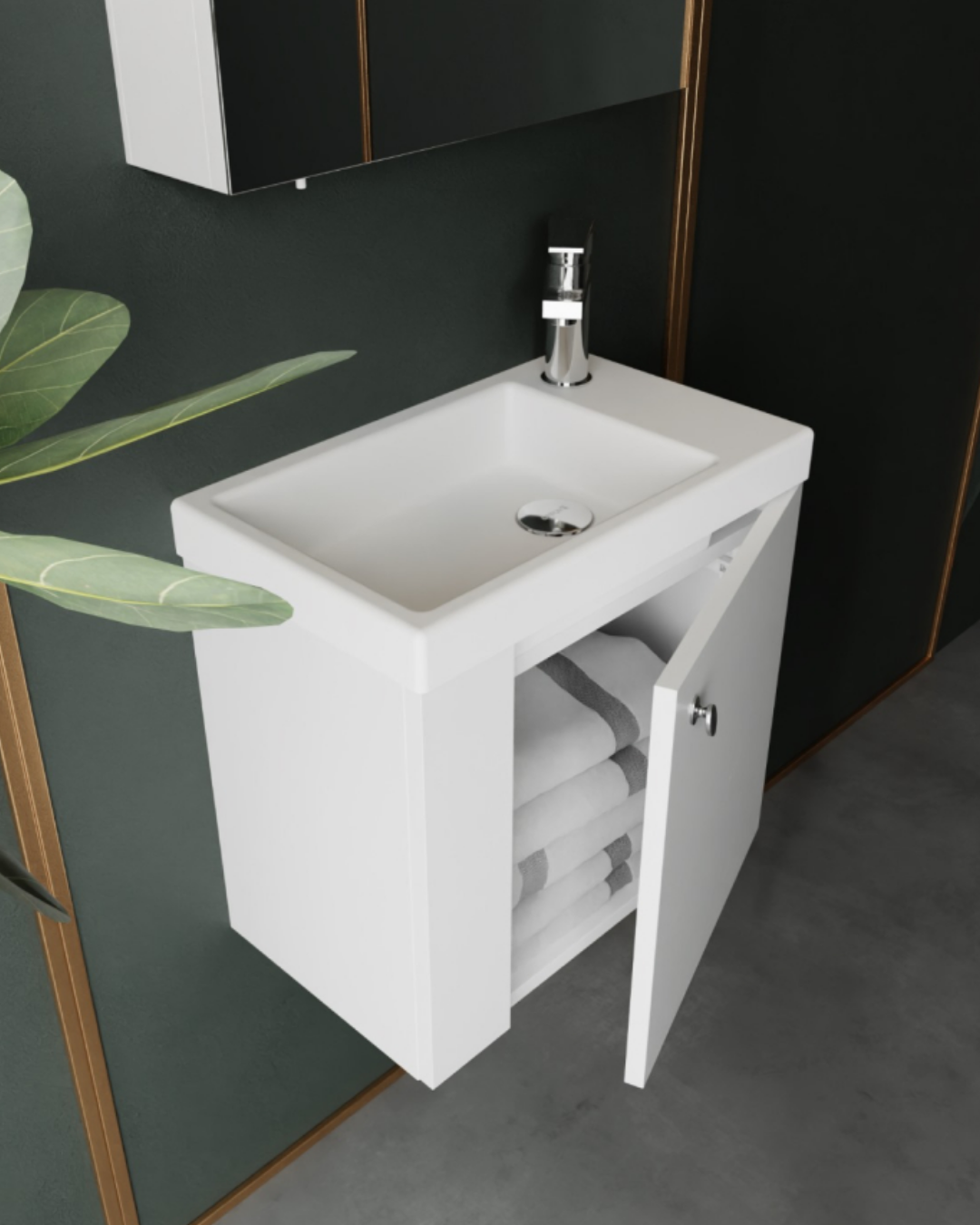 Creavit Forest 53 cm Banyo Dolabı Takımı