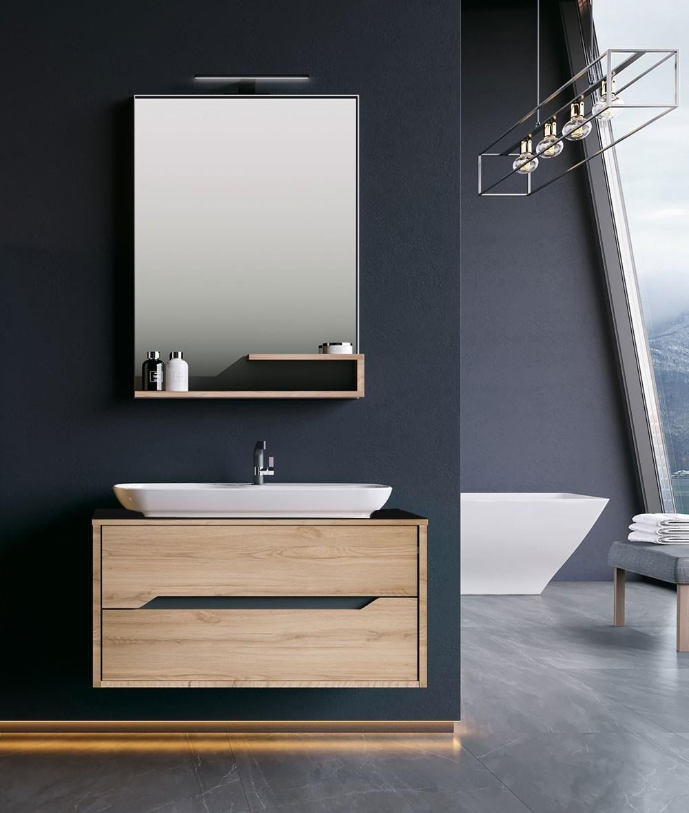 Orka Galia 100 CM Banyo Dolabı Takım Legnano-Açık Meşe