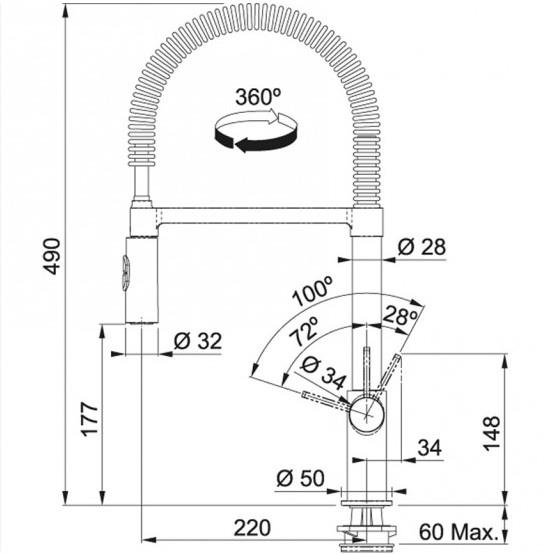 Franke 115.0486.993 Fox Pro Spiralli Mutfak Bataryası