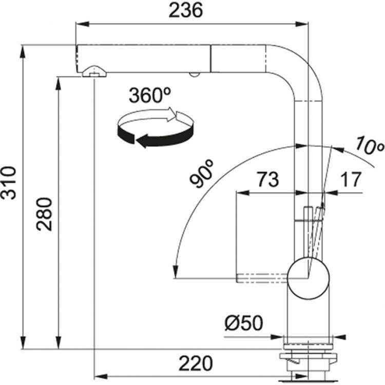 FRANKE Active Plus Metalic Doccia Matt Black Mutfak Armatürü