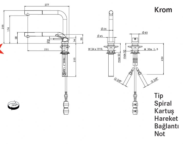 FRANKE ACTIVE WINDOW DOCCIA TEK KUMANDALI MUTFAK ARMATÜRÜ