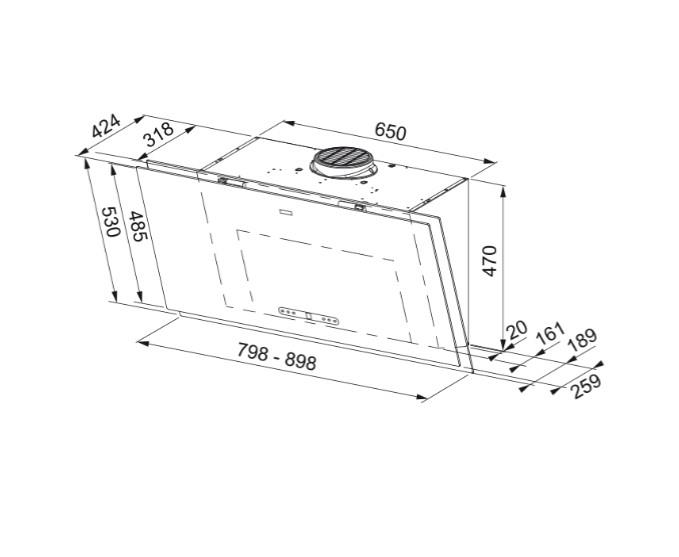 Franke Maris 2.0 Pro FMA 2.0 PRO 907 BK Black Glass Davlumbaz