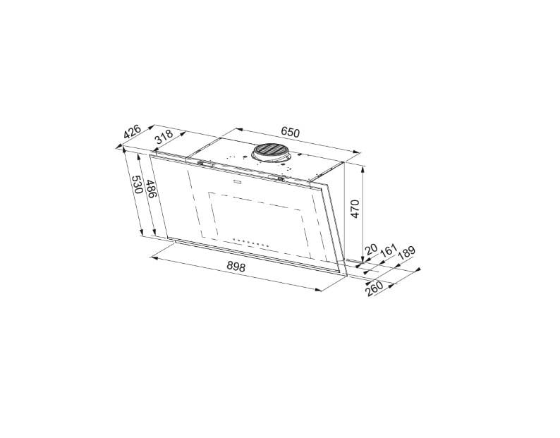 Franke Mythos Pro FMY 907 FM BK/XS Black Glass+Inox Davlumbaz