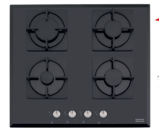 FRANKE NEW SQUARE BLACK GLASS OCAK FHNS 604 4G BK C