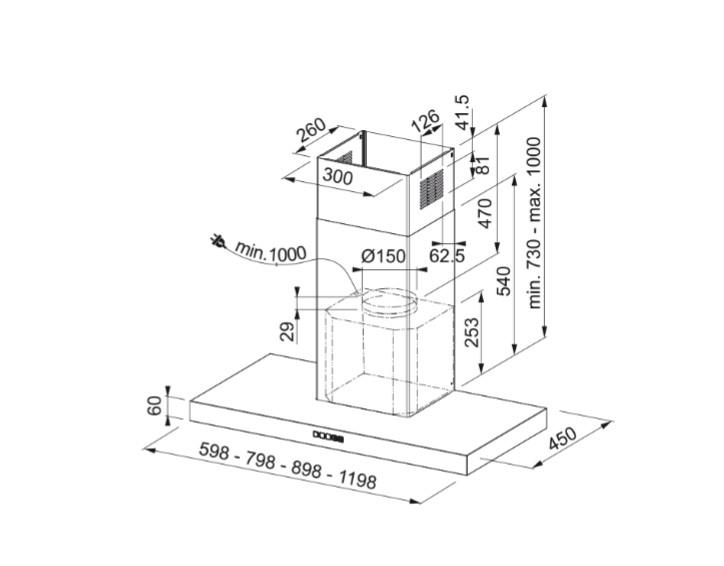 Franke Tale TALE 915 W XS Inox Davlumbaz