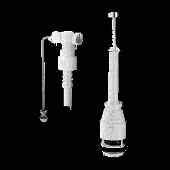 Gömme Rezervuar Doldurma ve Boşaltma Grubu Mat Krom/Krom