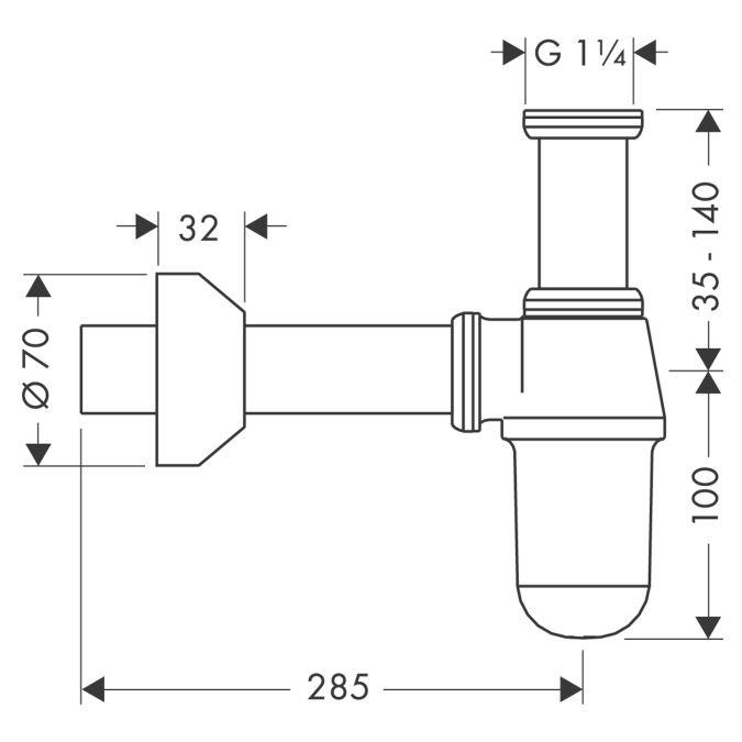 Hazneli Sifon G11/4 Krom