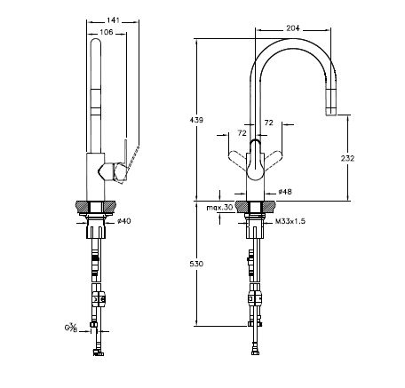 Inox pull-down