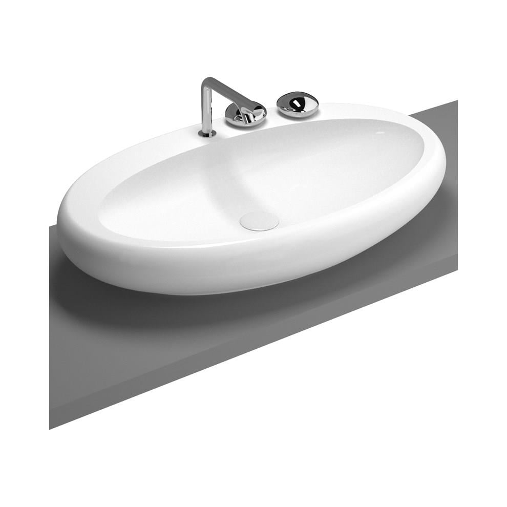 İstanbul Oval çanak lavabo, 85 cm Siyah, 3 armatür delikli,