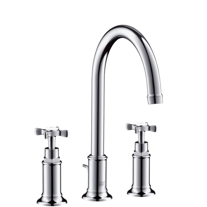 Montreux Üç Delikli Lavabo Bataryası Sifon Kumandalı Krom