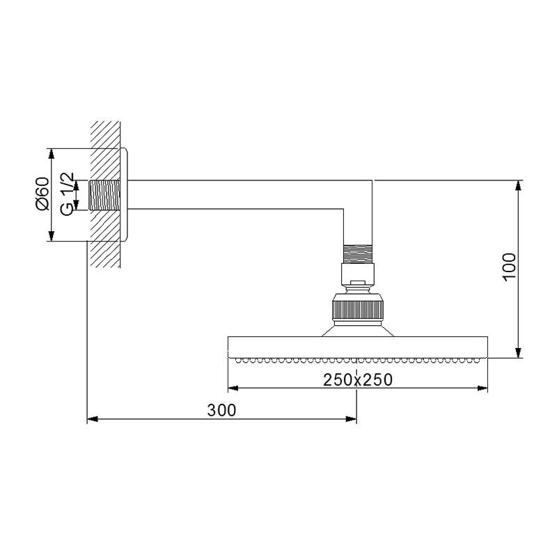 NEWARC CORNER DUVARDAN AYARLI DUŞ BAŞLIĞI-KROM METAL