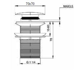Bocchi 6190 0003 POP UP KARE - KROM