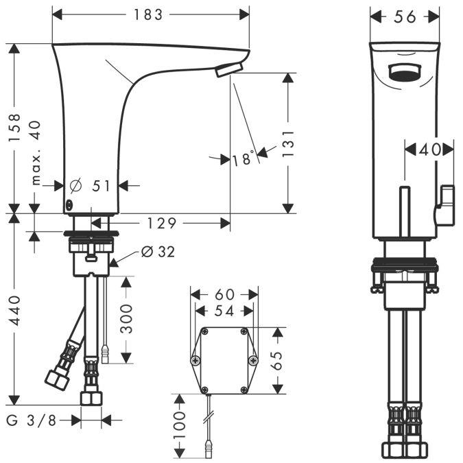 PuraVida Elektronik Lavabo Bataryası Isı Ayar Kumandalı Ve Pilli Beyaz/Krom