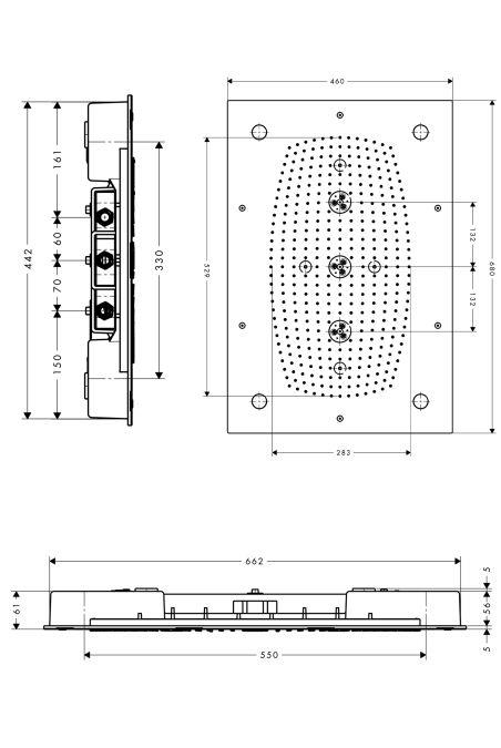 Raindance Rainmaker 680X460 mm Işıklı Krom