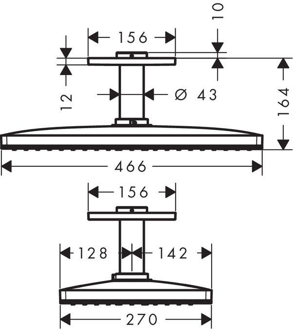 RAİNMAKER SELECT 460 1JET TAVANDAN TEPE DUŞU BEYAZ KROM