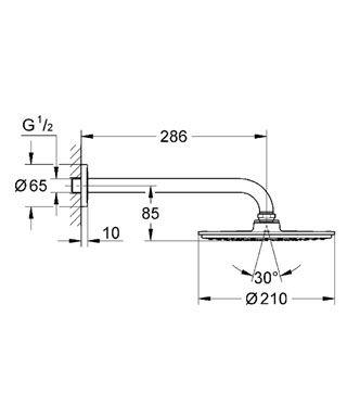 Rainshower® Cosmopolitan 210  Tepe duşu seti 286 mm 
