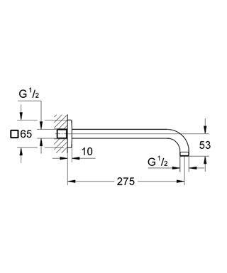 Rainshower Duş Başlığı Kolu 275 mm Krom