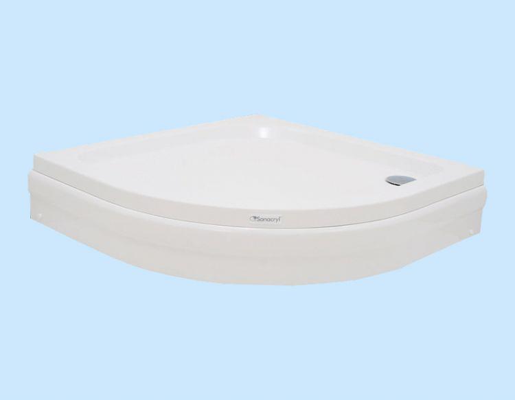 SANACRYL Akrilik Oval Panelli Duş Teknesi 70X70X21 cm Sifon Dahil