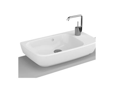 Shift Lavabo 60x35 cm Sağdan armatür delikli su taşma delikli Tezgah üstü kullanıma uygundur