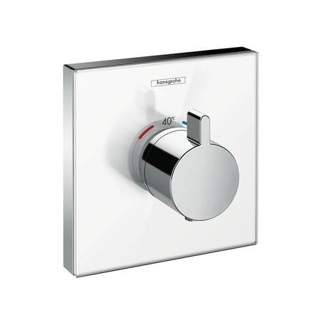 SHOWERSELECT GLASS TERMOSTATİK BATARYA YÜKSEK DEBİ ANKASTRE,BEYAZ,KROM