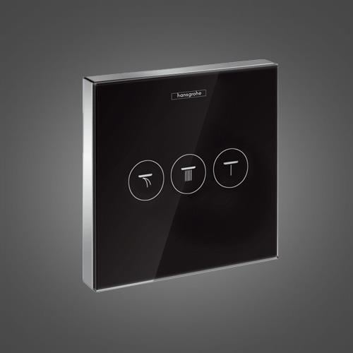 SHOWERSELECT GLASS VALF GRUBU ANKASTRE 3 ÇIKIŞ İÇİN,SİYAH,KROM