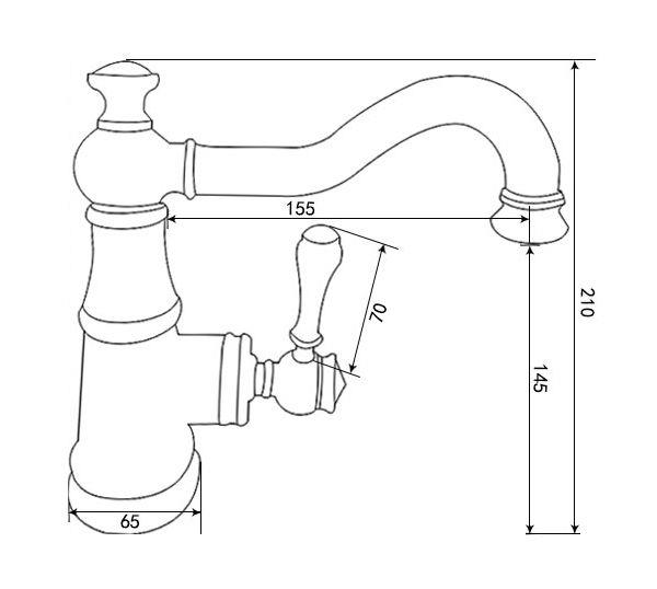 Topkapı Lavabo Armatürü Altın