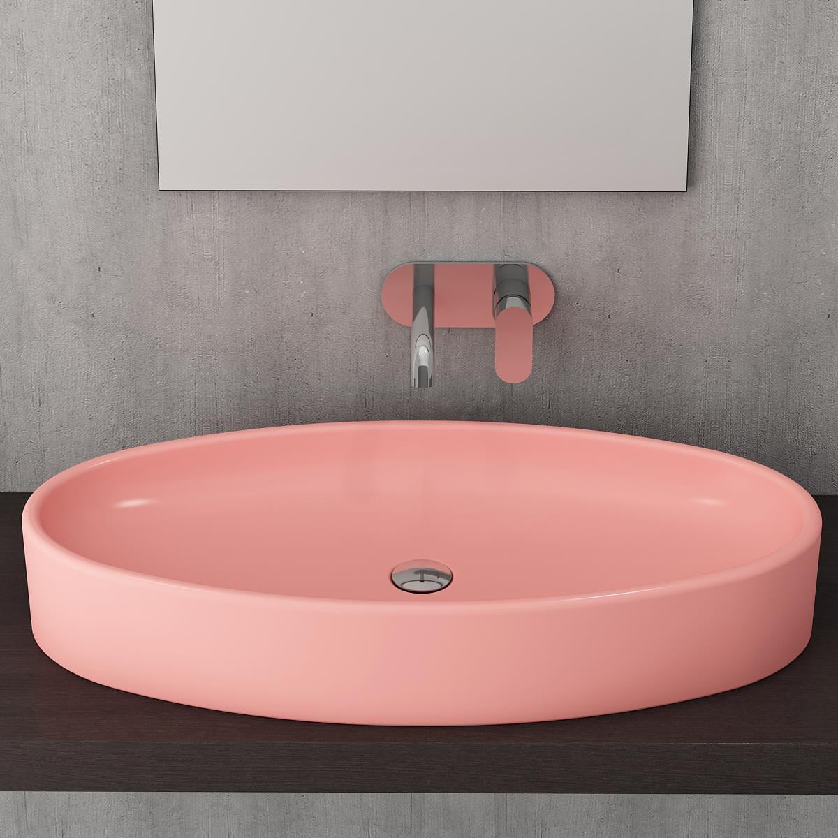 Vessel  Elips Çanak Lavabo 85 cm Mat Somon  