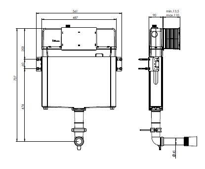 Bocchi 8030-1001 YERDEN DUVARA TAM DAYALI TEK KLOZET 3/6 LT  8CM
