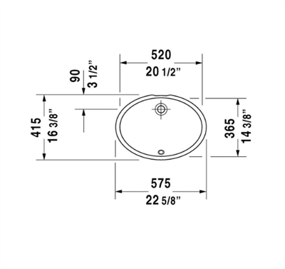 Duravit 0481570000 Dune Tezgah Altı Lavabo 52 cm