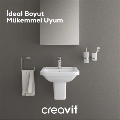 Creavit Ky045 Key Köşeli Yarım Ayak Lavabo 36*45 Cm