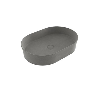 Bocchi Slim Line Oval Lavabo 55x38 cm Mat Beton