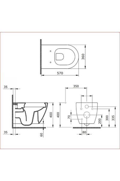 Bocchi 1417-032-0128 V Tondo Rımless Kısa Asma Klozet Somon