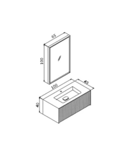 Orka Cube 100 CM Banyo Dolabı Takımı Mat Antrasit