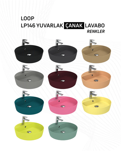 Creavit Loop Yuvarlak Çanak Lavabo 45 cm LP146 