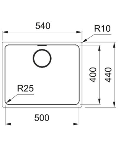 Franke Mythos MYX 110-50 Inox Tezgahaltı Evye 