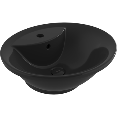 Verona Batarya Banklı Tezgah Üstü Lavabo 50 cm Parlak Siyah 1046-005-0135