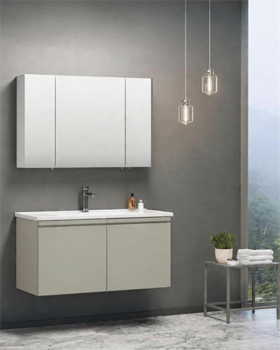 Orka Terme 100 CM Kapaklı Banyo Dolabı Takım Parlak Kaşmir
