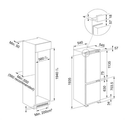 FRANKE 118.0656.684 Ankastre Buzdolabı FCB 360 TNF NE E