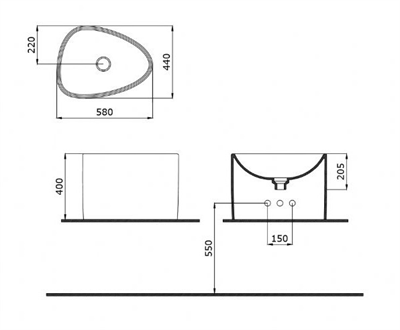 Bocchi Etna Tezgah Üstü Monoblok Lavabo Gri 1162-006-0125