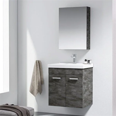 Orka Enez 65 cm Banyo Dolabı Takım Desenli Antrasit