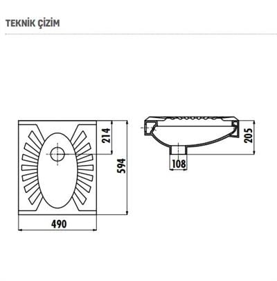 CREAVİT TP590 Omega Çevre Yıkamalı 50x60 cm Tuvalet Taşı