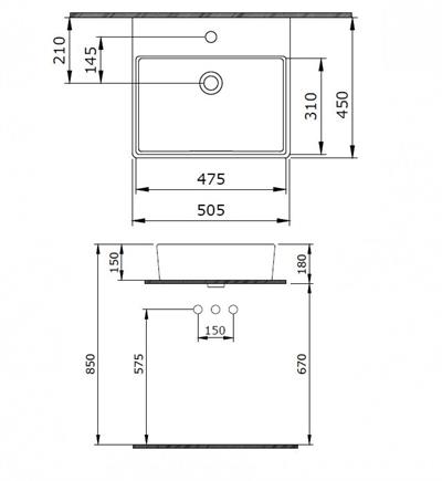 Bocchi Milano  Lavabo 50 cm Mat Yasemin 1216-007-0126