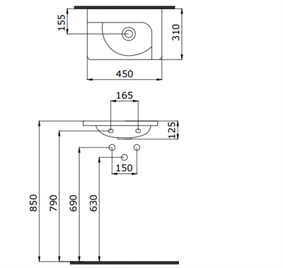 Creavit Ultra Kare Çanak Lavabo 40 cm Mat Antrasit UL040