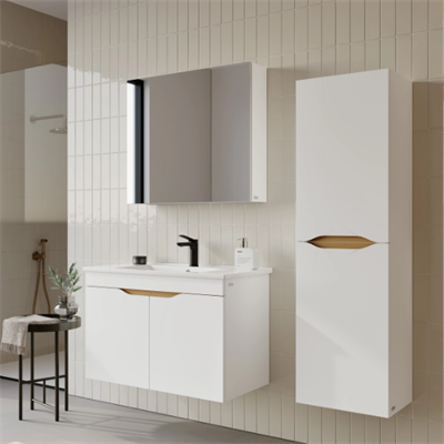 Orka Lena 100 cm Ayna Dolaplı Çekmeceli Banyo Dolabı Takımı Beyza